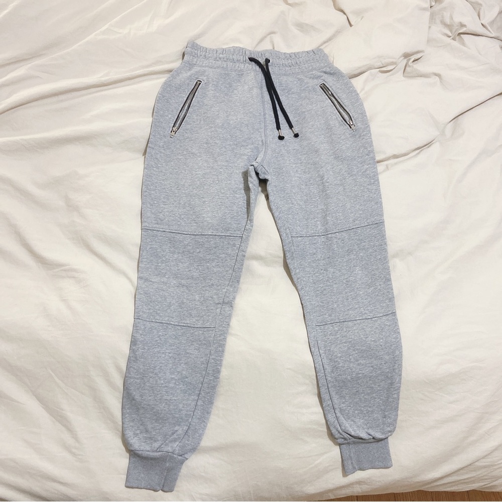 H&M Men Gray Joggers Zipper Pockets